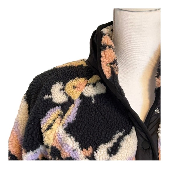 Free People Hit The Slopes Rocky Ridge Fleece Jacket Black Combo Size M - Picture 7 of 16